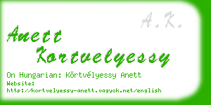 anett kortvelyessy business card
